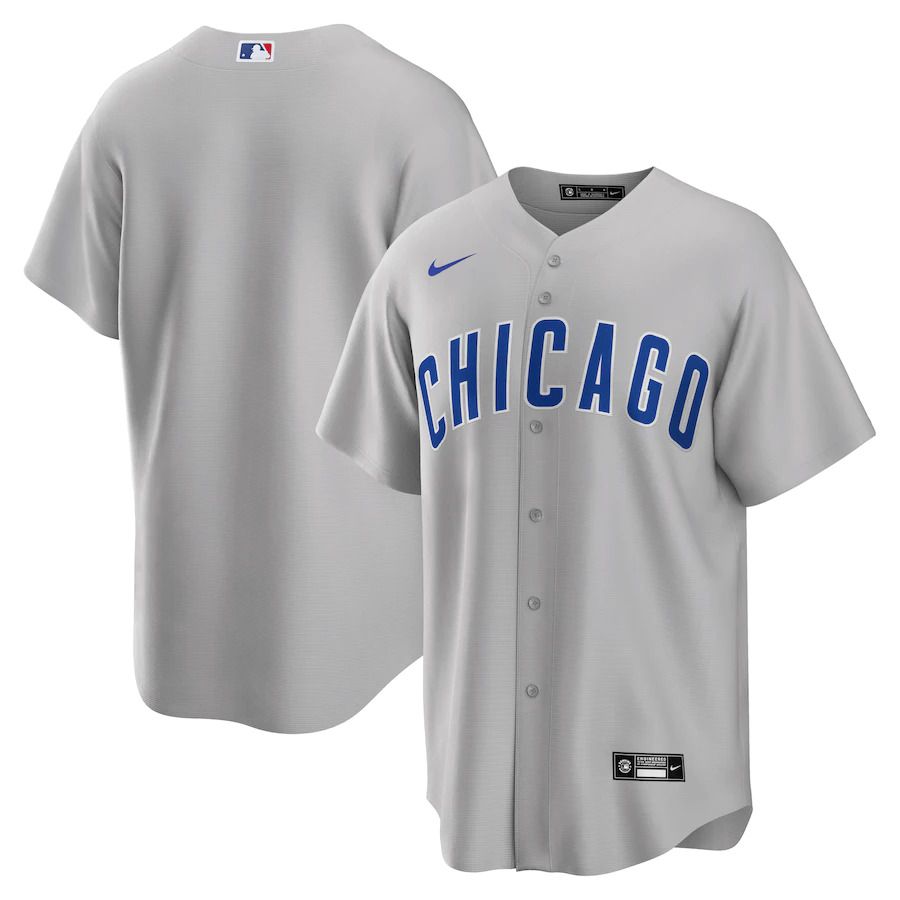 Men Chicago Cubs Nike Gray Road Replica Team MLB Jersey